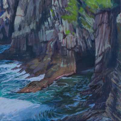 Patricia Bevan - Sea Caves, Gouladoo, Sheepshead - pastel on board - 24 x 32 cm - €525