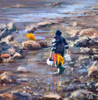 Patricia Bevan - The Gatherer II - pastel on board - 26 x 26 cm - €330