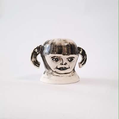 Eve & Brian Lalor - Pigtails - handpainted stoneware - €90