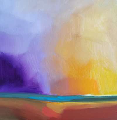 Fiona Walsh - Colour of my setting Sun - oil on canvas - 30 x 30 cm - €450