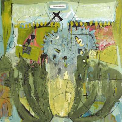 Catherine Weld - Bombastic Sproutings - oil on canvas - 100 x 100 cm - €1600