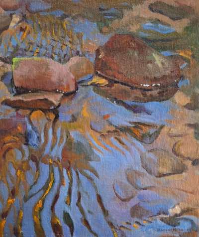 Damaris Lysaght - Steambed - oil on canvas board- 39 x 25 cm - €535