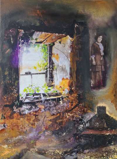 Dick Richards - Ancestral 10 - mixed media on canvas on board - 61 x 45 cm - €500