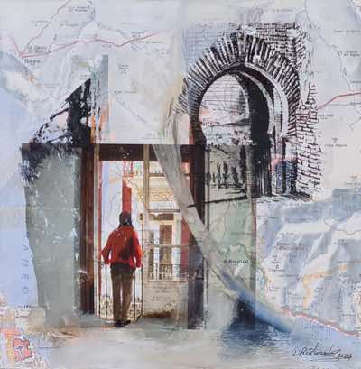 Dick Richards - Balcón de los Sueños 3 - Mixed media on Board - 20 x 20 cm - €105