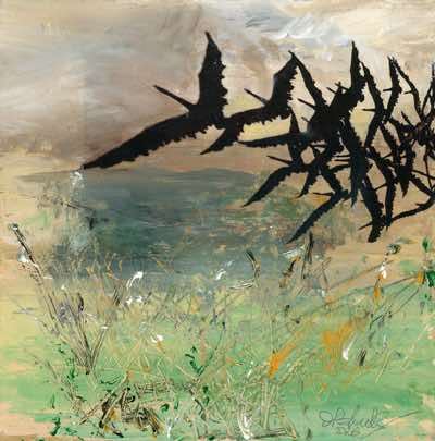 Dick Richards - Flight 2 - mixed media on panel - 20 x 20 cm - €120 - SOLD