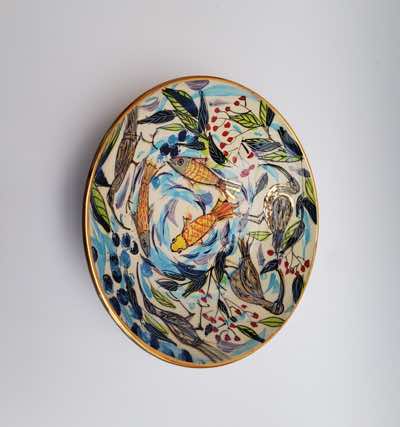 Etain Hickey - Feasting Curlews - ceramic - 24 x 5 cm - €220