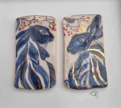 Etain Hickey - Mr & Mrs Hare - 30 x 27 cm - €340