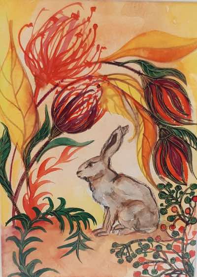 Etain Hickey - Summer Dusk - watercolour - 38 x 31 cm - €245