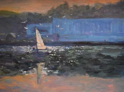 Fiona Power - Inner Harbour Bantry - acrylic pn paper - 29 x 34 cm - €370