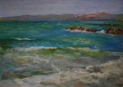 Fiona Power - Dunmanus Seascape - acrylic pn paper - 31 x 39 cm - €390