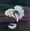 CLAIRE HALLIDAY - The World,s my Oyster - oil on board - 15 x 15 cm - €285