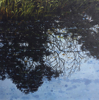 JANET Reflections on Floodwaters - charcoal & acrylic on panel - 20 x 20 cm - €295 - SOLD