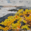 JULIA MITCHELL - Gorse at Ballyrisolde - oil on board - 23 x 30 cm -€250