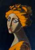 LYNDA MILLER - BAKER - Gypsy Friend - egg tempera on wood - 22 x 16 cm - €600
