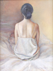 MARY E CARTER - The Satin Nightdress - oil on board - €395