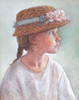 MARY E CARTER - The Straw hat - oil on board - €395