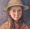 MARY E CARTER - The Brown Eyed Girl - oil on board - 14 x 14 cm - €250 - SOLD