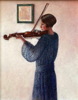 MARY E CARTER - The Tea Gown - oil on board - 18 x 21 cm - €675