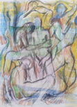 NIGEL JAMES - Naked Study - watercolour & crayon on paper - €390