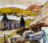 PATRICIA CARR ~ Ruin near Brow Head - watercolour, pen & ink - 60 x 70 cm - €550